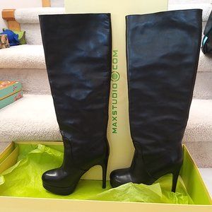 Maxstudio Apres KneeHigh leather stiletto  Platform  Size 6 - EUC